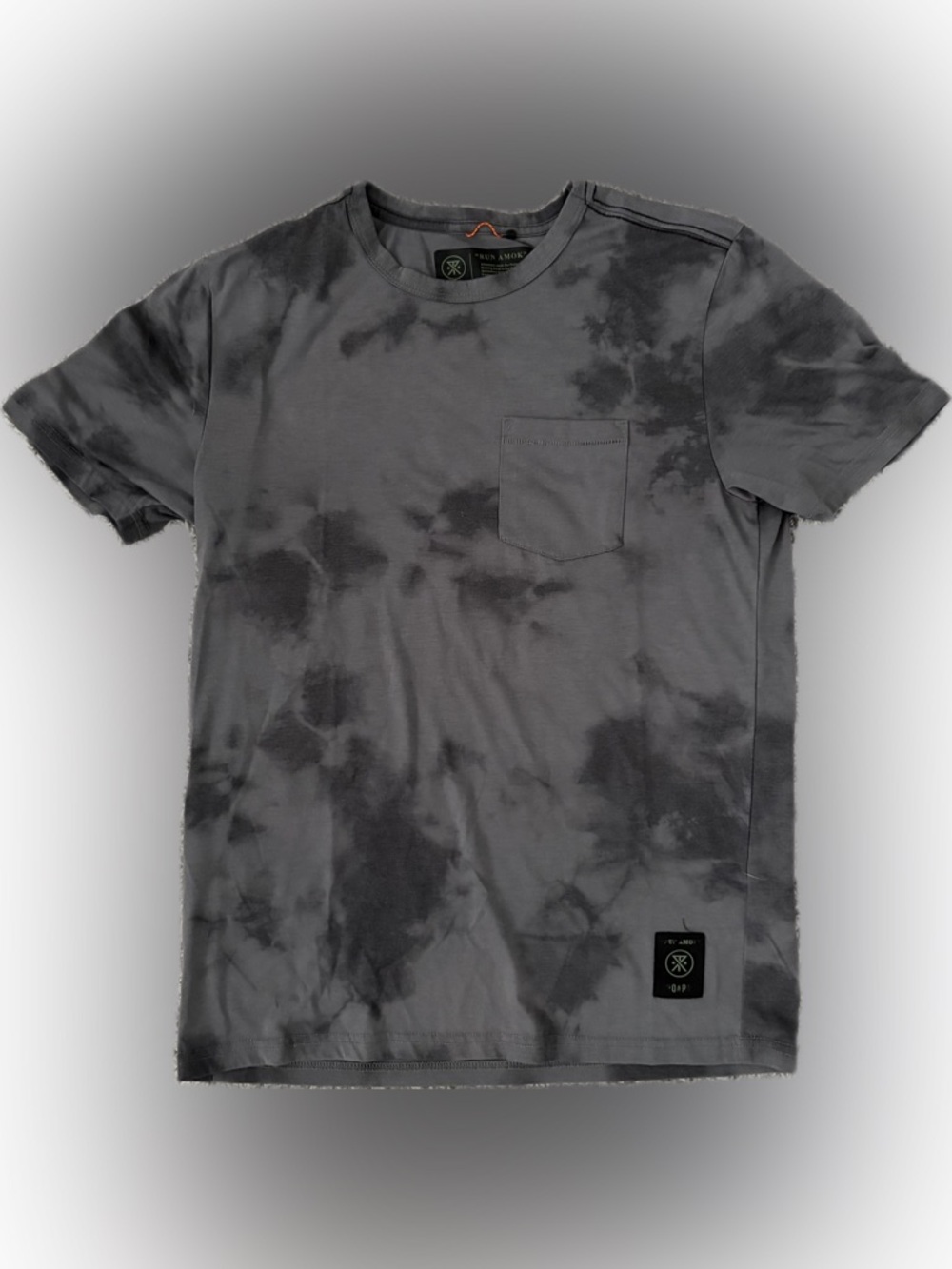 Roark Men’s Short Sleeve Pocket Tee in Tie-Dye Gray and Black